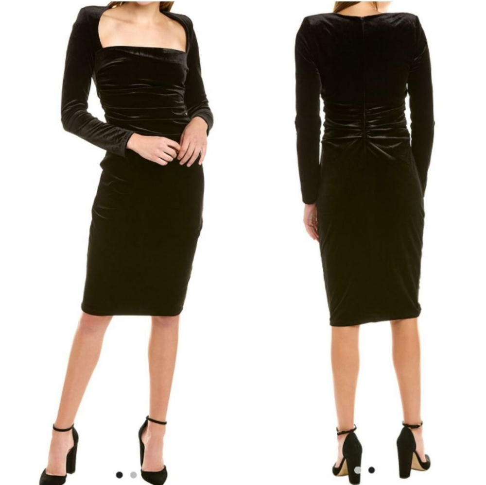 Ruched Velvet Dress